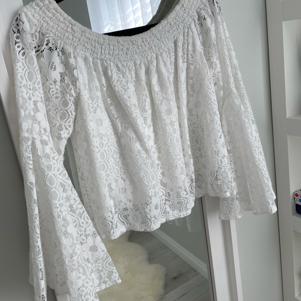 White lacy summer top